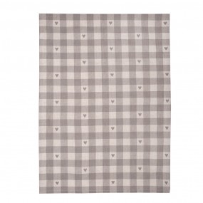 2LVT42-2G Tea Towel  50x70 cm Beige Grey Cotton Hearts