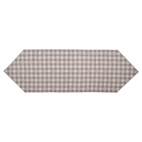 2LVT65G Table Runner 50x160 cm Beige Grey Cotton Hearts