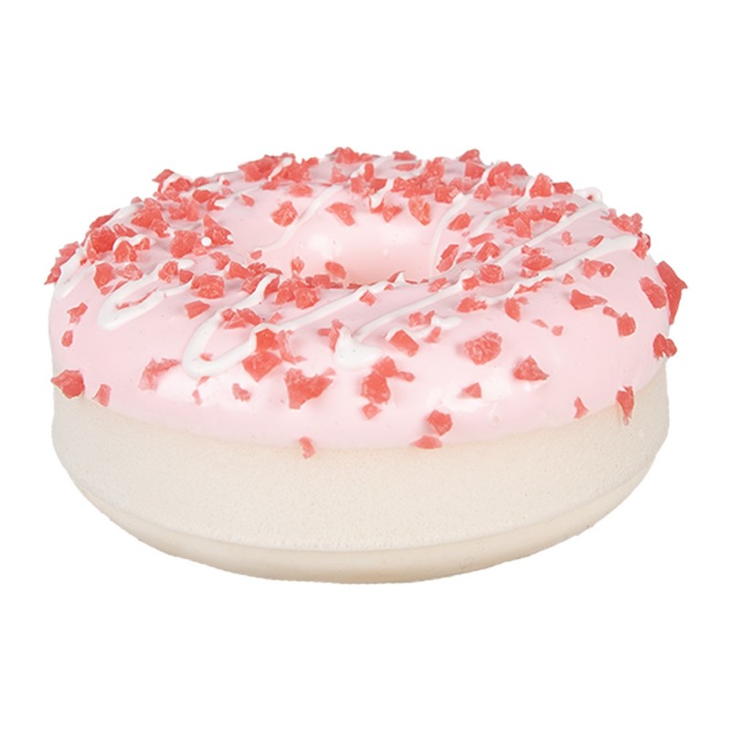 65981 Decoratie Donut Ø 8x3 cm Roze Kunststof