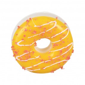 265982 Decoratie Donut Ø 8x3 cm Geel Kunststof