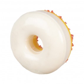 265982 Decoratie Donut Ø 8x3 cm Geel Kunststof