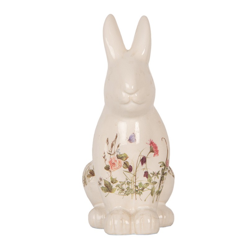 6CE1959L Decorative Figurine Rabbit 16x12x28 cm Beige Ceramic