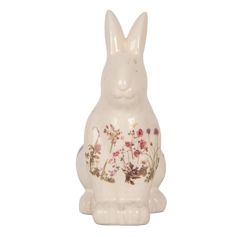 6CE1959M Figurine décorative Lapin 13x10x21 cm Beige Céramique