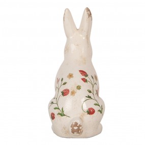 26CE1960L Figurine décorative Lapin 16x12x28 cm Beige Céramique Fraises