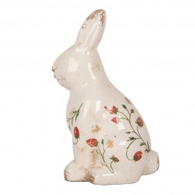 26CE1960L Figurine décorative Lapin 16x12x28 cm Beige Céramique Fraises