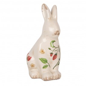 26CE1960M Decorative Figurine Rabbit 13x10x21 cm Beige Ceramic Strawberries