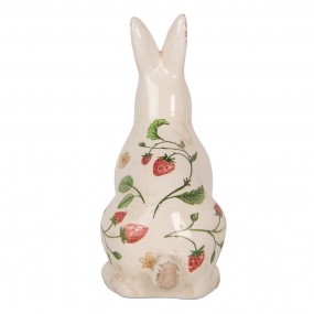 26CE1960M Decorative Figurine Rabbit 13x10x21 cm Beige Ceramic Strawberries