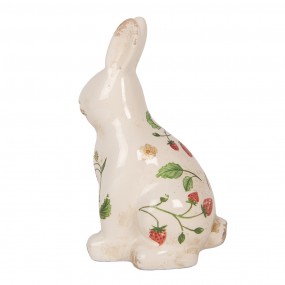 26CE1960M Decorative Figurine Rabbit 13x10x21 cm Beige Ceramic Strawberries