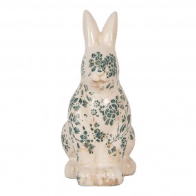 26CE1955M Figurine décorative Lapin 13x10x21 cm Beige Céramique