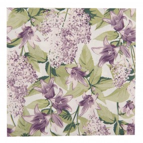 273073 Napkins Paper Set of 20 33x33 cm White Purple Flowers