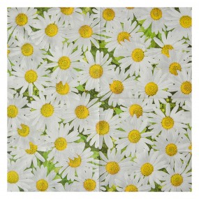 273076 Napkins Paper Set of 20 33x33 cm White Yellow Flowers