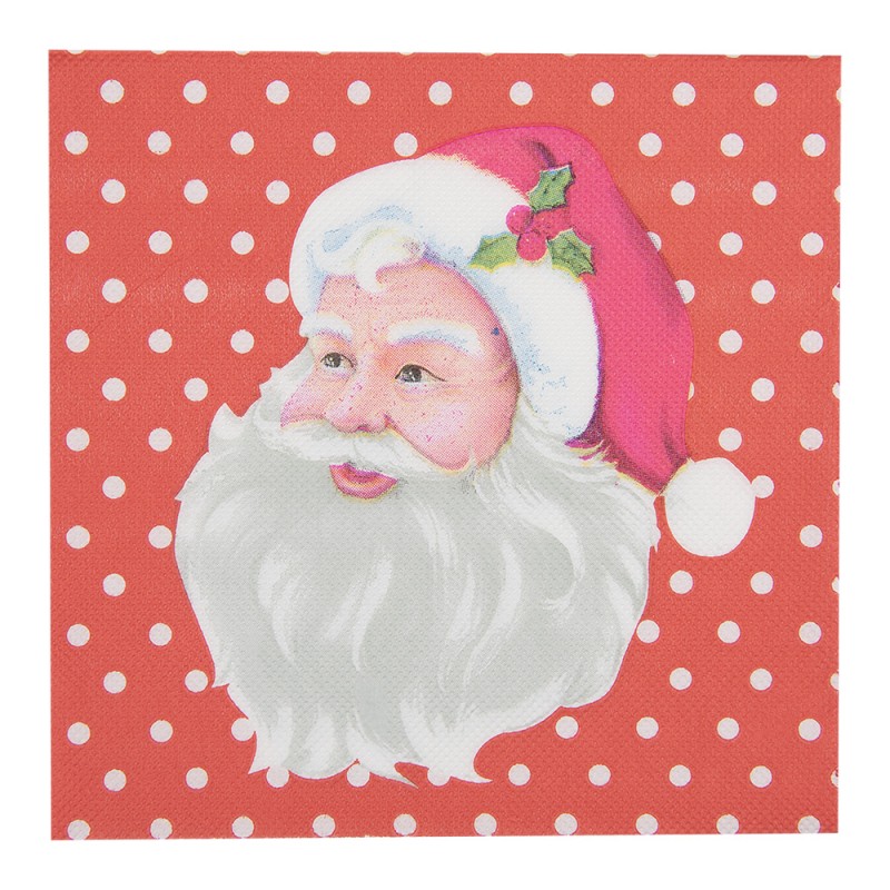 73080 Serviettes Papier set de 20 33x33 cm Rouge Père Noël