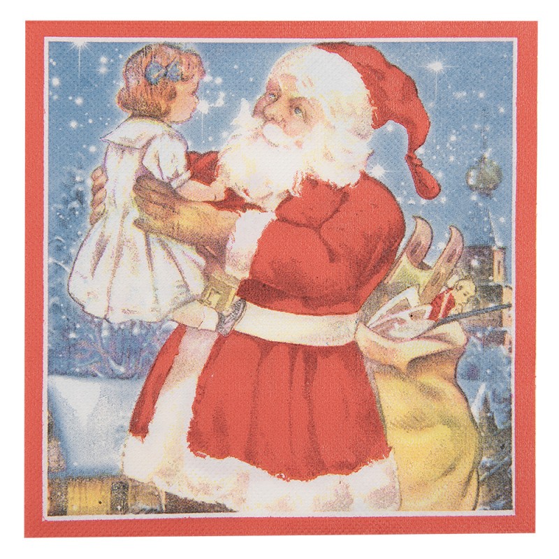 73083 Napkins Paper Set of 20 33x33 cm Blue Red Santa Claus