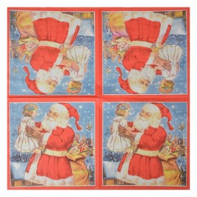 273083 Napkins Paper Set of 20 33x33 cm Blue Red Santa Claus