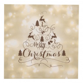 273084 Servietten Papier 20er Set 33x33 cm Beige Weihnachten