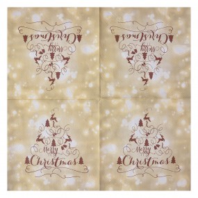 273084 Napkins Paper Set of 20 33x33 cm Beige Christmas