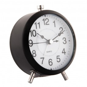 26AC0033Z Analog Alarm Clock Ø 10x7x12 cm Black Metal Glass