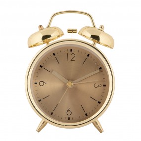 26AC0035 Analog Alarm Clock Ø 10x6x14 cm Gold colored Metal Glass