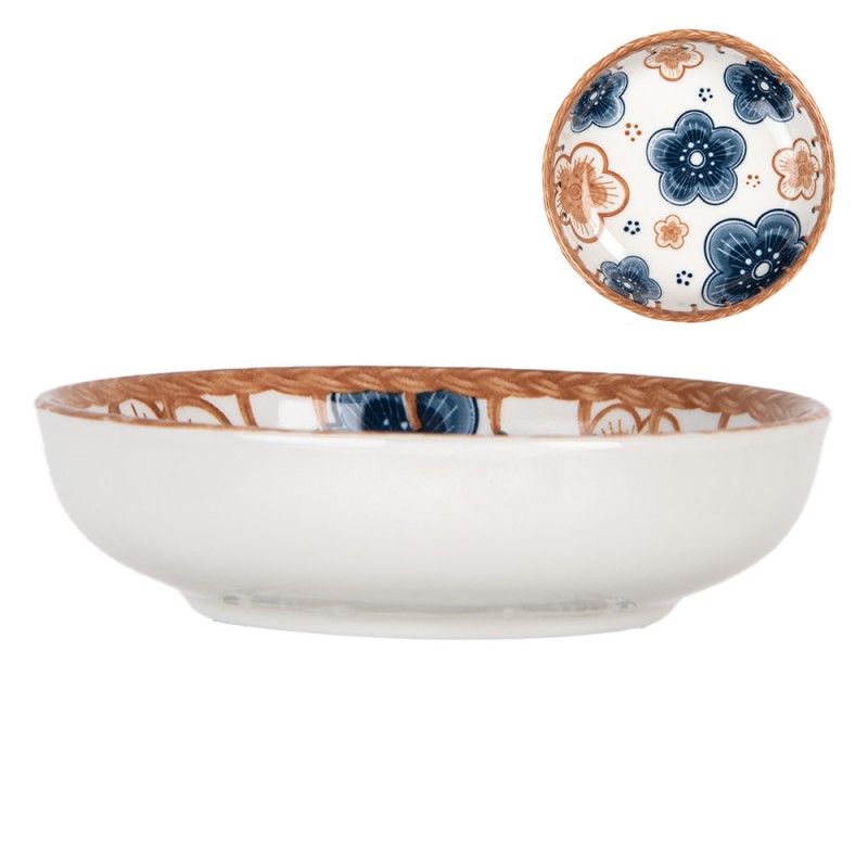 6CEBO0068 Bowl 50 ml Beige Blue Ceramic