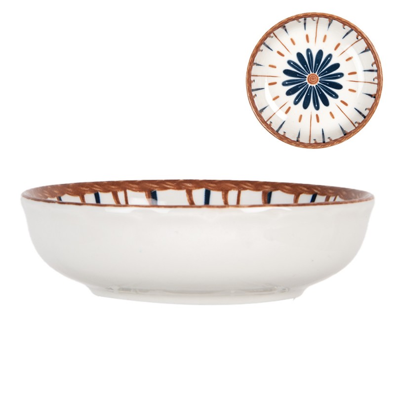 6CEBO0069 Bowl 50 ml Beige Blue Ceramic