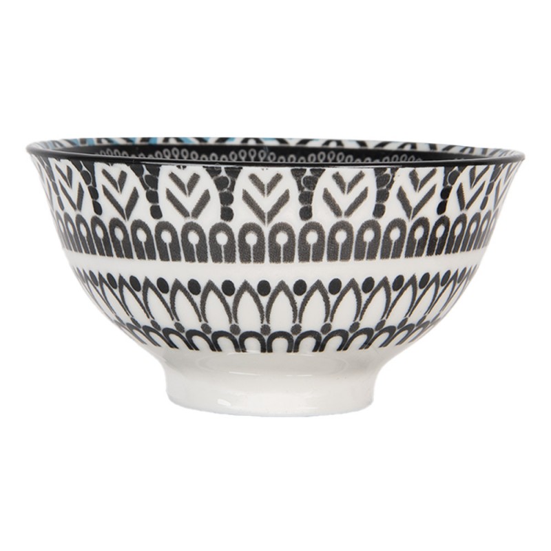 6CEBO0074 Bowl 125 ml White Black Ceramic