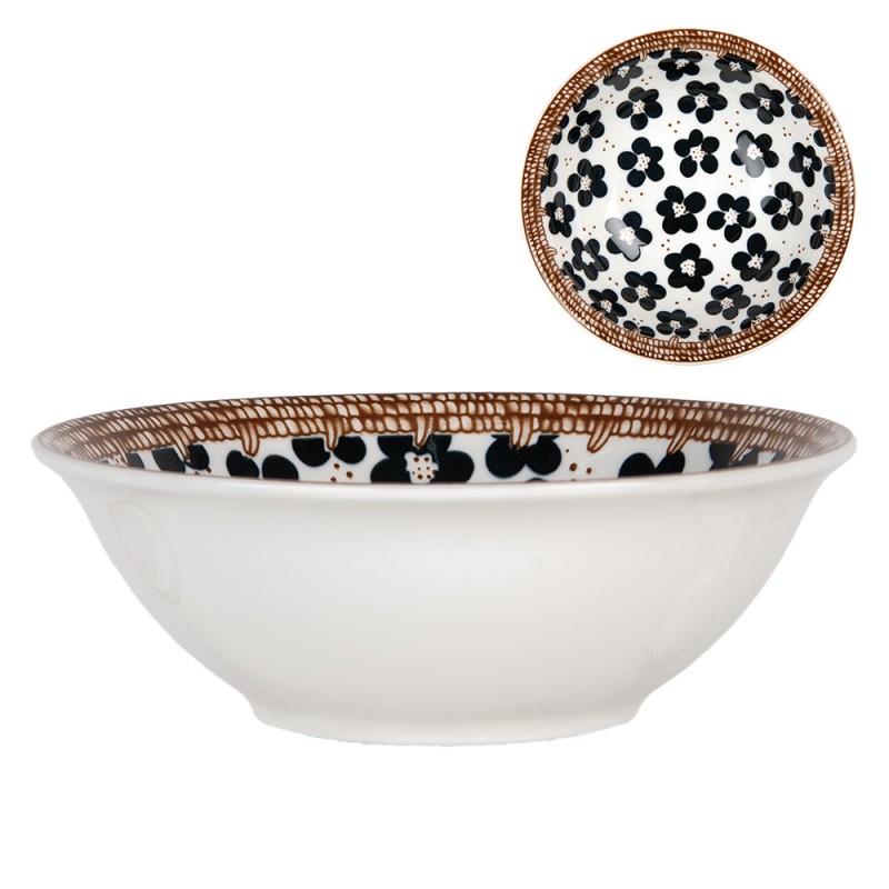 6CEBO0170 Bowl 350 ml White Black Ceramic