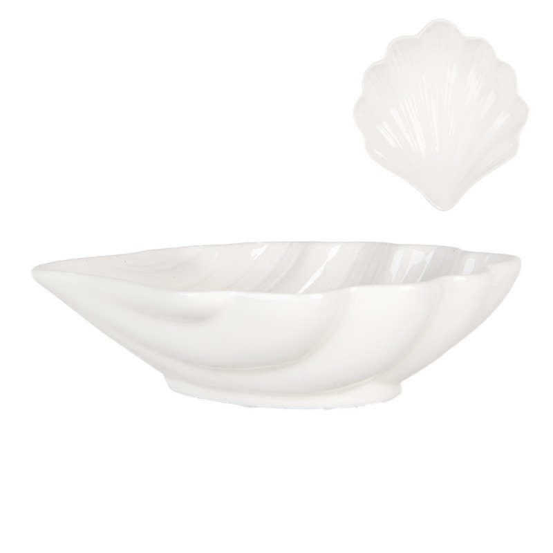 6CEBO0175 Bowl Shell 16x15x4 cm White Ceramic