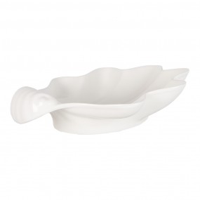 26CEBO0177 Bowl Shell 23x22x6 cm White Ceramic