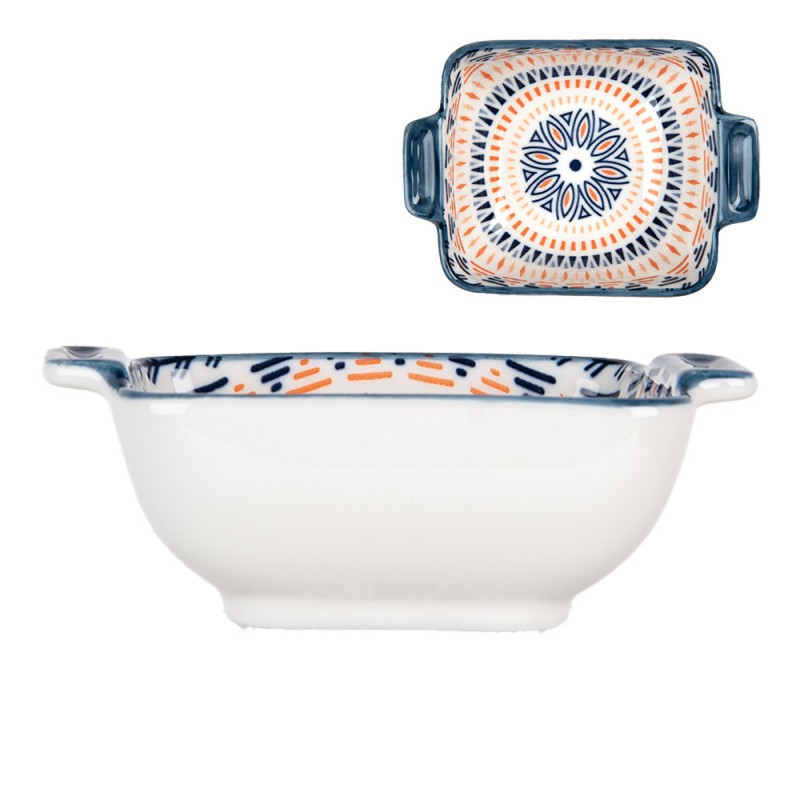 6CEBO0185 Bowl 75 ml White Blue Ceramic