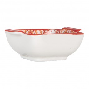 26CEBO0186 Bowl 75 ml White Red Ceramic