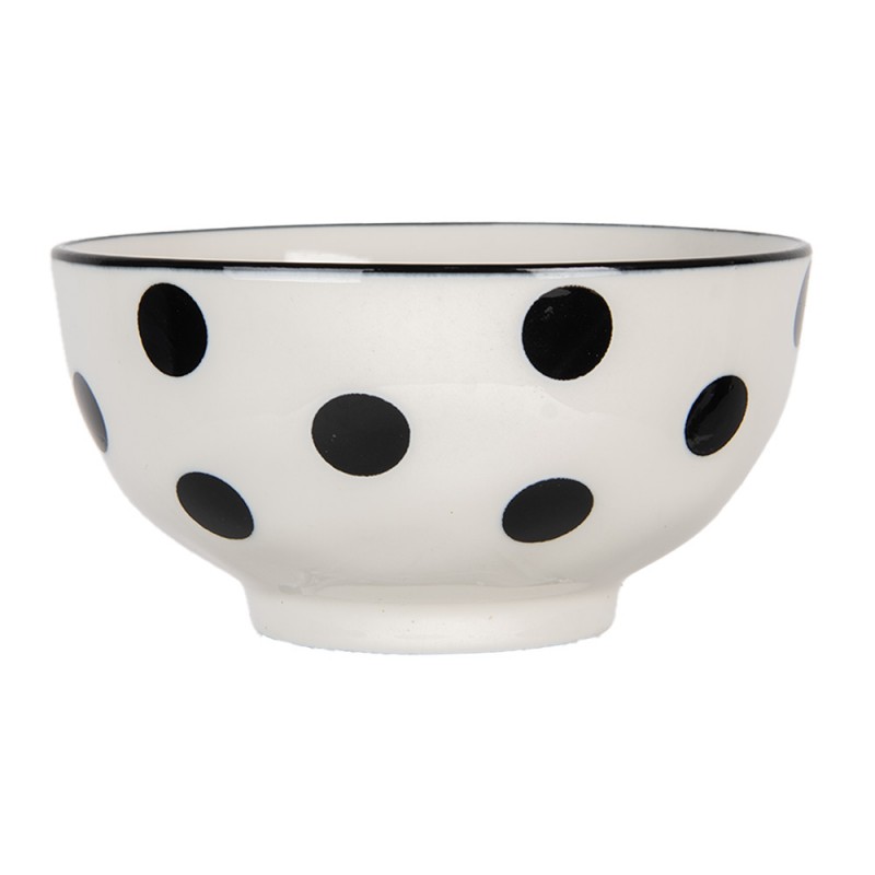 6CEBO0195 Bowl 125 ml White Black Ceramic