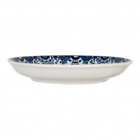 26CEDP0166 Breakfast Plate Ø 21x3 cm White Blue Ceramic