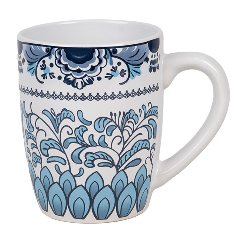 6CEMU0166 Mug 300 ml Blanc Bleu Céramique