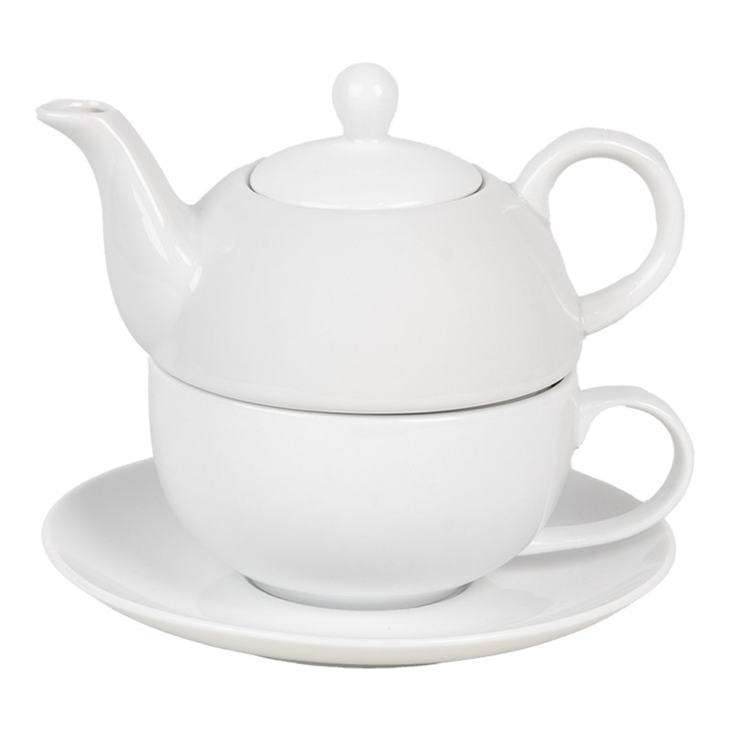 6CETEFO0001 Tea for One 350 ml Bianco Ceramica Set teiera