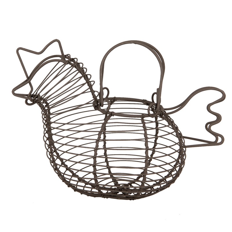 6Y5702 Egg basket Chicken 23x14x17 cm Brown Metal