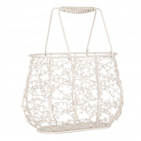 26Y5711 Panier de rangement 23x14x16 /28cm Blanc Métal Chaîne de femmes