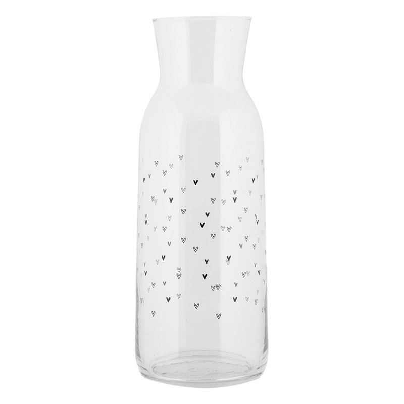 BHSGL0002 Carafe 1000 ml Transparent Glass Hearts