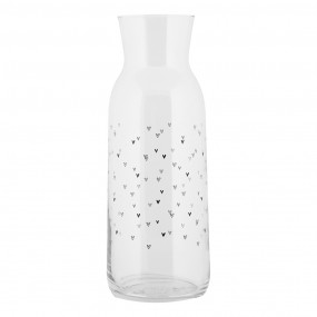 2BHSGL0002 Carafe 1000 ml Transparent Glass Hearts