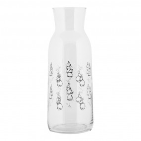 2BNSGL0001 Carafe 1000 ml Transparent Glass Rabbits