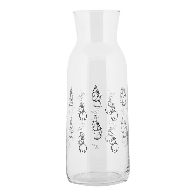 BNSGL0001 Carafe 1000 ml Transparent Glass Rabbits