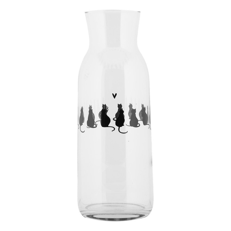 PWSGL0001 Carafe 1000 ml Transparent Glass Cats