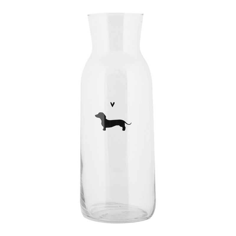 PWSGL0002 Carafe 1000 ml Transparent Glass Dachshund