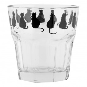 2PWSGL0005 Verre d'eau 200 ml Transparent Verre Chats Gobelet