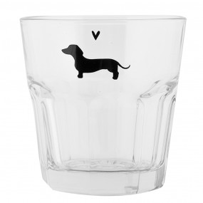 2PWSGL0006 Water Glass 200 ml Transparent Glass Dachshund Drinking Cup