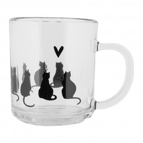 2PWSGL0007 Tea Glass 200 ml Transparent Glass Cats