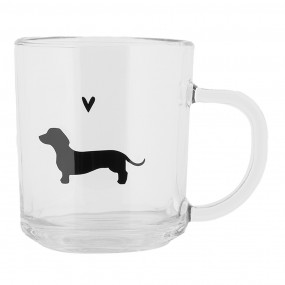 2PWSGL0008 Tea Glass 200 ml Transparent Glass Dachshunds