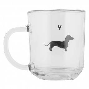 2PWSGL0008 Tea Glass 200 ml Transparent Glass Dachshunds