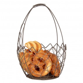 26Y5717 Storage Basket Set of 3 Ø 28/  Ø 23 / Ø 18 cm Brown Metal