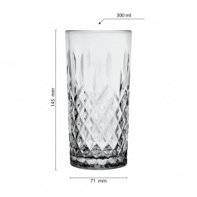 26GL3470 Wasserglas 300 ml Grau Glas Trinkbecher