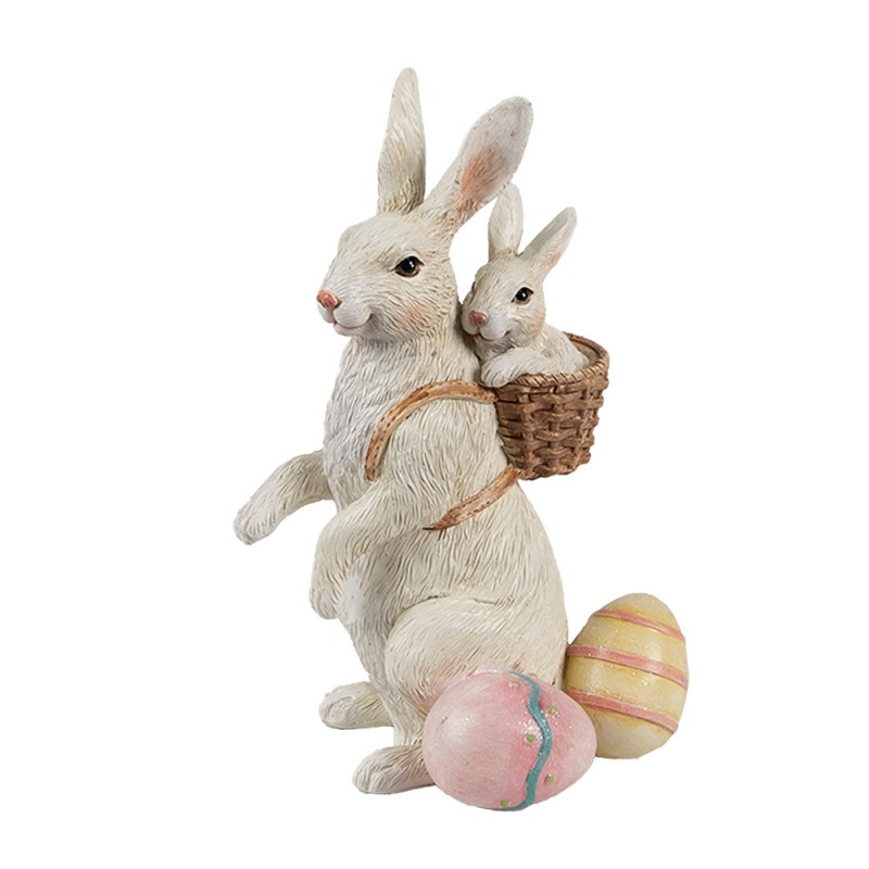 6PR4397 Figurine décorative Lapin 16 cm Beige Plastique